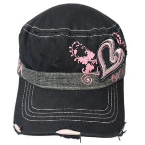 Main Gate Army Cap Black Pink OSFM NHRA National Hot Rod Association Heart Hat